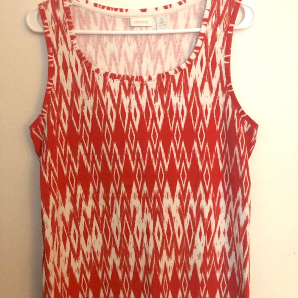 Chicos Ikat Print Tank Top Size 3